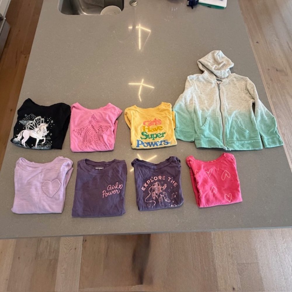 Bundle 8 Little Girl Long Sleeve Cotton XS T-Shirts & Sweatshirt (5T) EUC